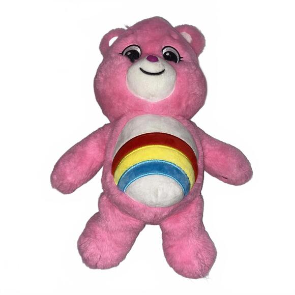Care Bears Other - Pink Rainbow Belly Plush Toy 14 Inch Soft Cute Vintage Style Stuffed Bear Gift